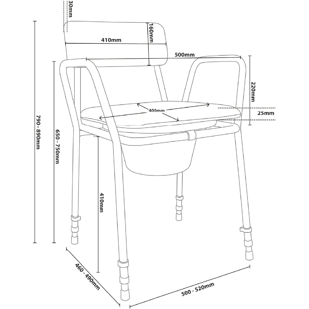 Adjustable Commode - Eden Mobility