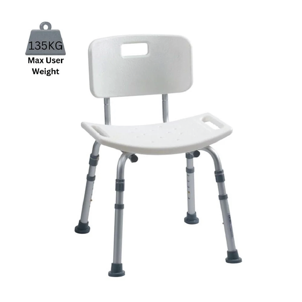 Alerta Aluminium Shower Stool with Back