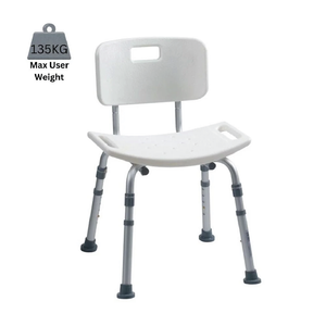 Alerta Aluminium Shower Stool with Back - Eden Mobility