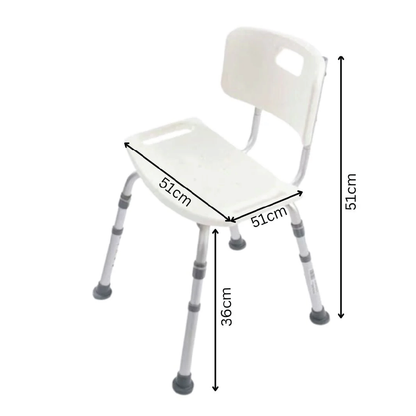 Alerta Aluminium Shower Stool with Back