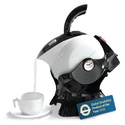 Uccello Electric Safety Kettle | Black Tipper Base Included | Effortless Pour Every Time | Daily Living Drinking Aid For Disabled and Seniors | 1.5 Litres - Eden Mobility