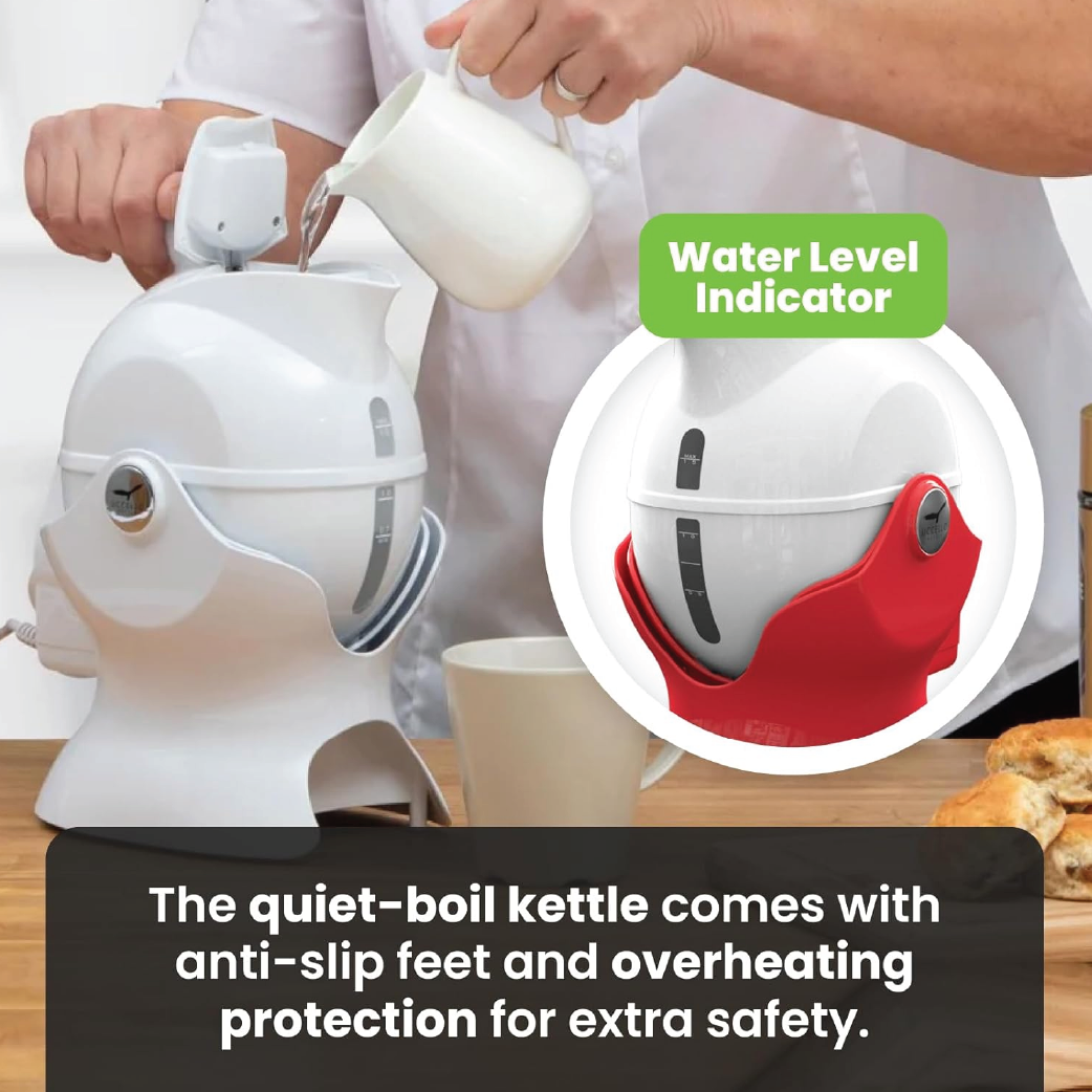 Uccello Electric Safety Kettle | Black Tipper Base Included | Effortless Pour Every Time | Daily Living Drinking Aid For Disabled and Seniors | 1.5 Litres - Eden Mobility