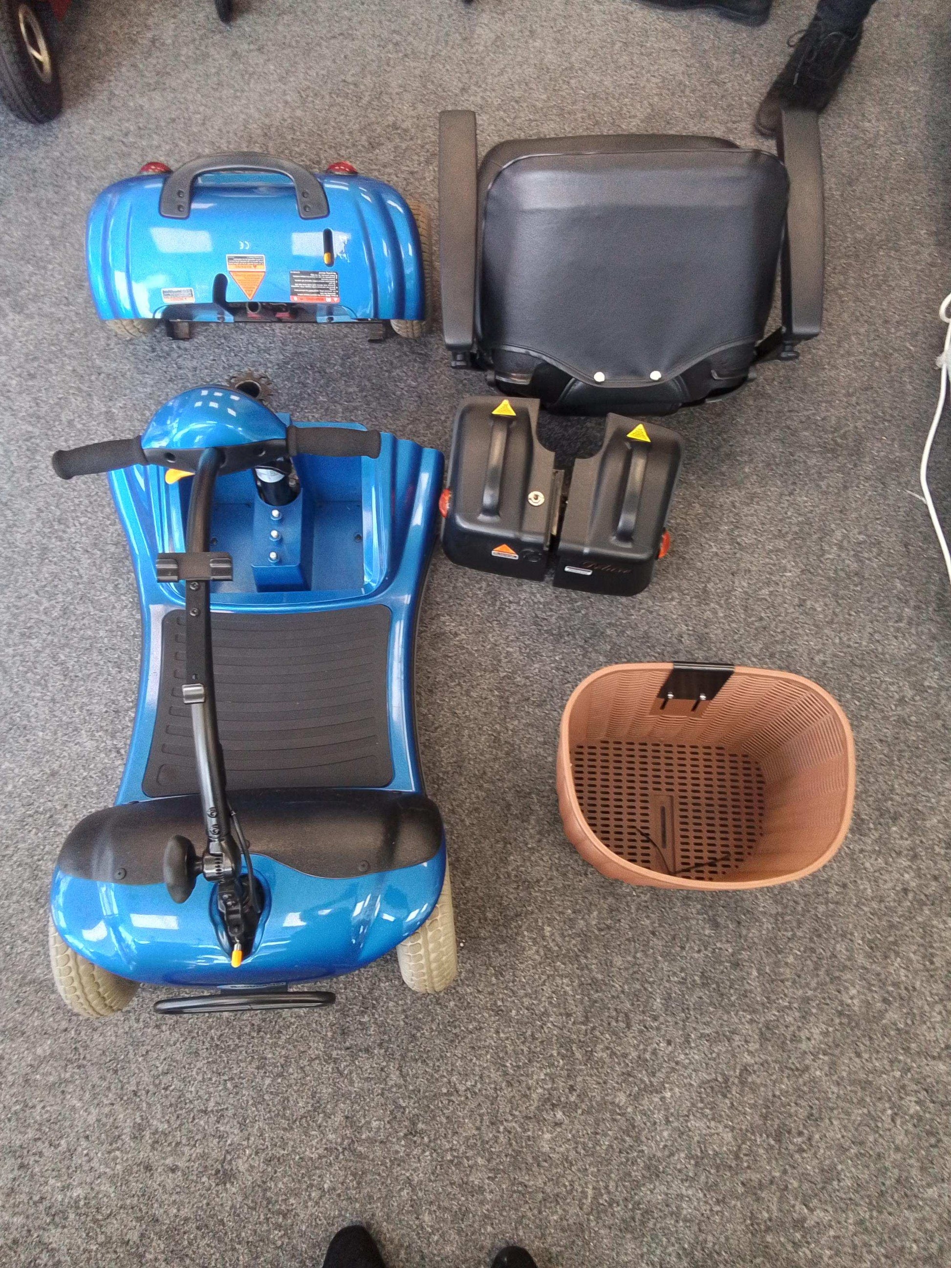 Roma Paris Mobility Scooter In Blue Disassembled