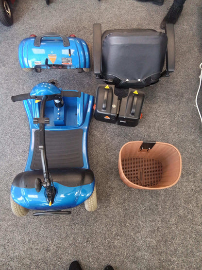 Roma Paris Mobility Scooter In Blue Disassembled