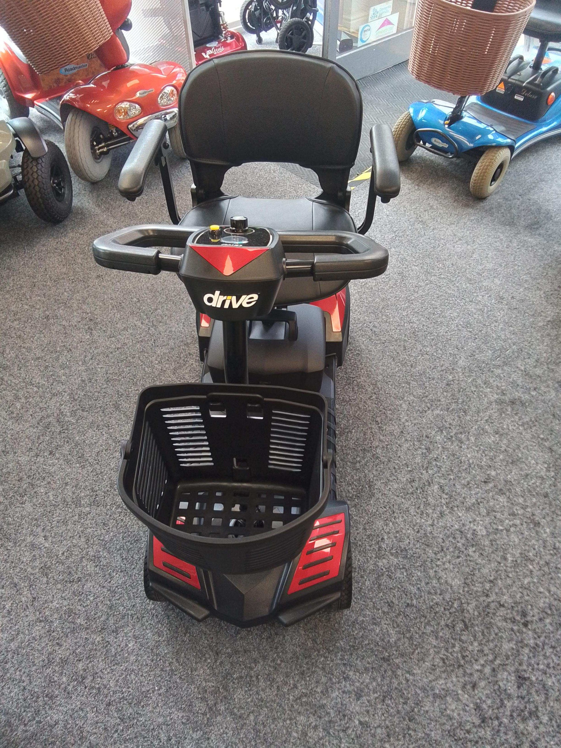 Red Drive Scout Mobility Scooter In Showroom