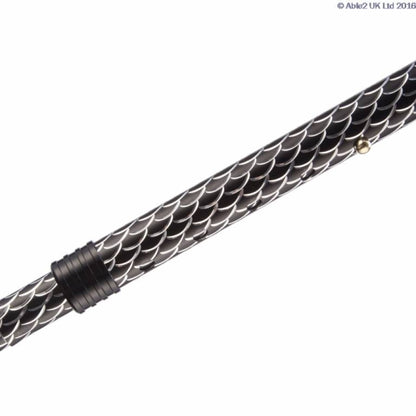 Folding Height Adjustable Walking Stick (Etched Black)