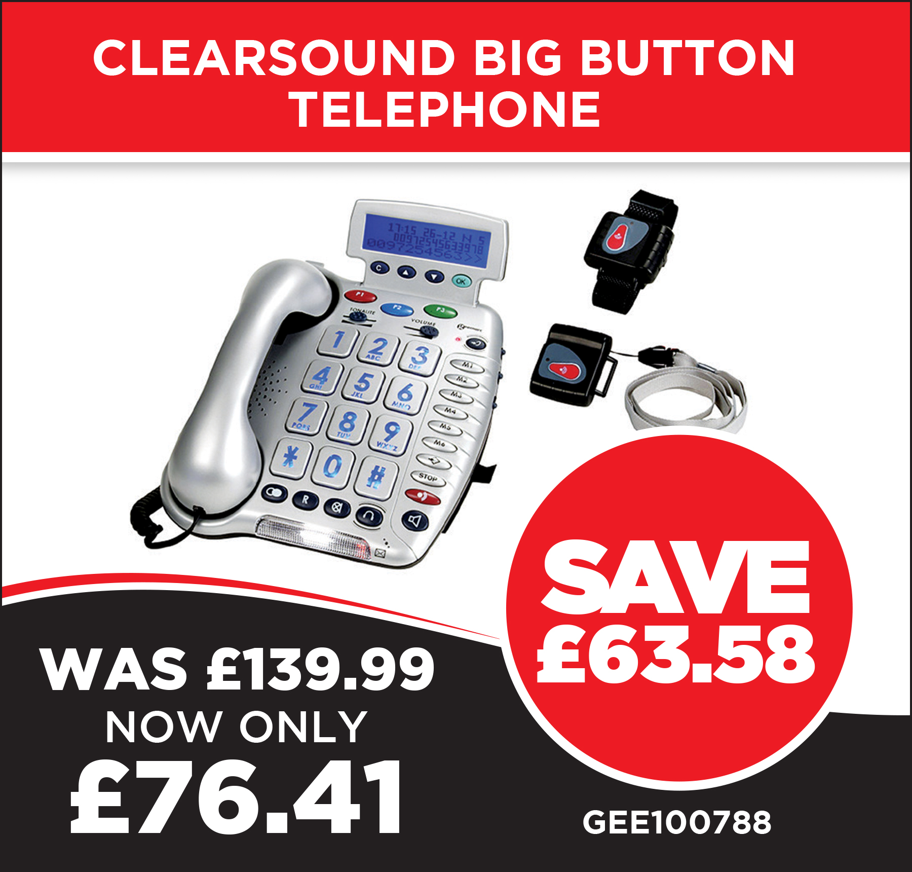 Clearsound Big Button Telephone